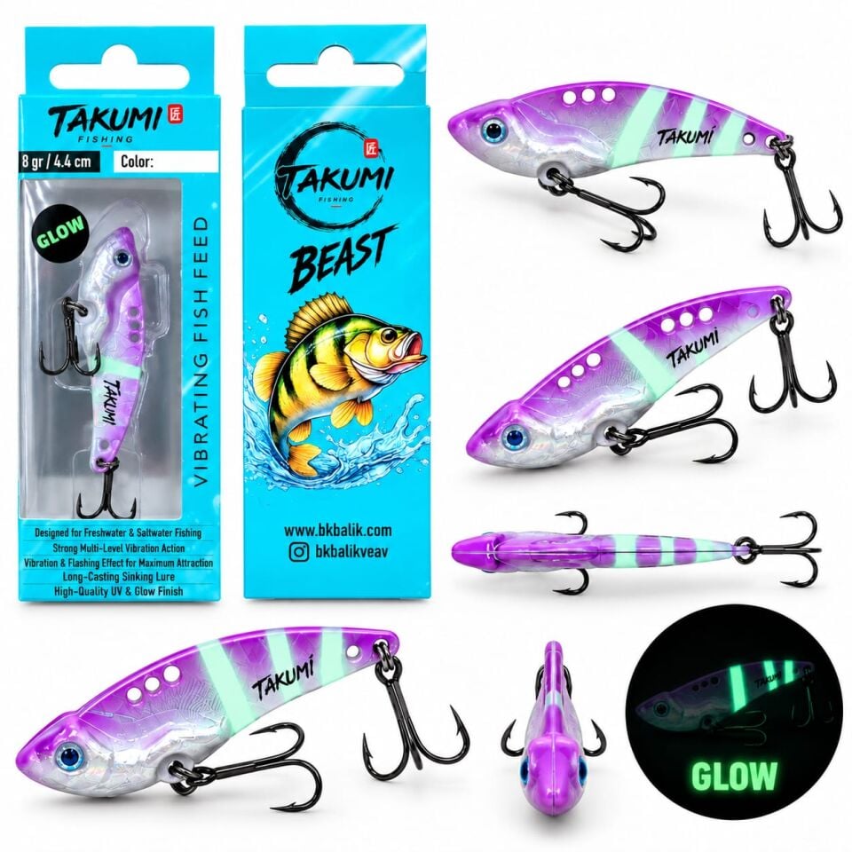 TAKUMİ BEAST VİBRASYON 4.4 CM 8 GR GLOW COLOR : 08