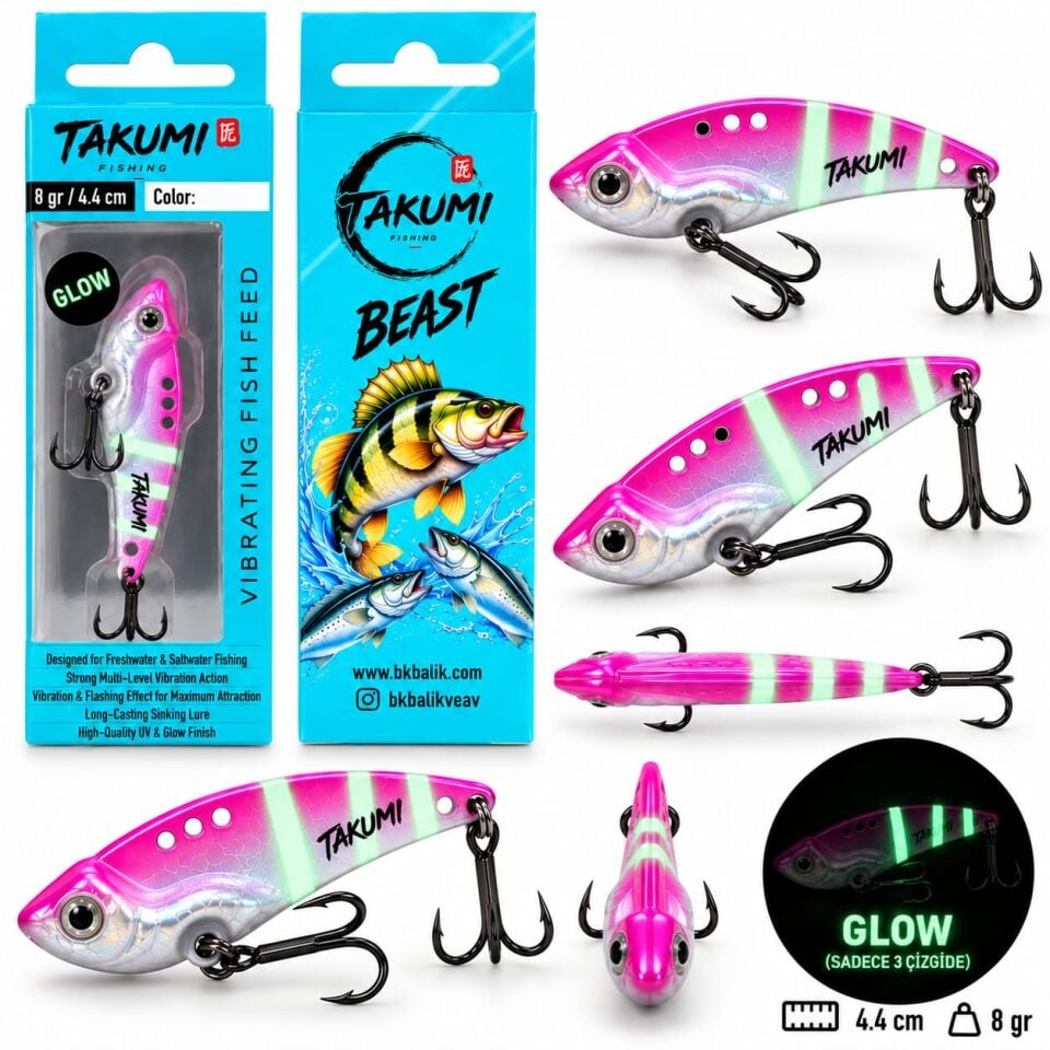 TAKUMİ BEAST VİBRASYON 4.4 CM 8 GR GLOW COLOR : 10