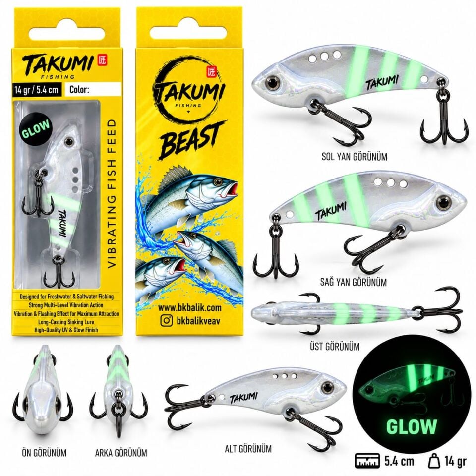 TAKUMİ BEAST VİBRASYON 5.4 CM 14 GR GLOW COLOR : 09