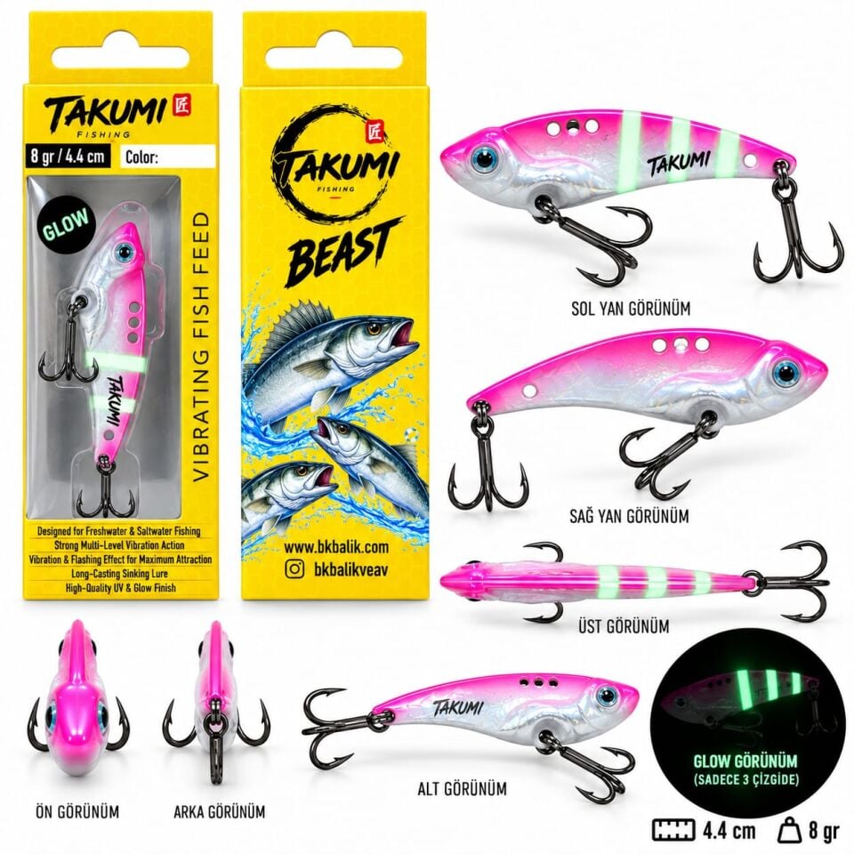 TAKUMİ BEAST VİBRASYON 5.4 CM 14 GR GLOW COLOR : 10